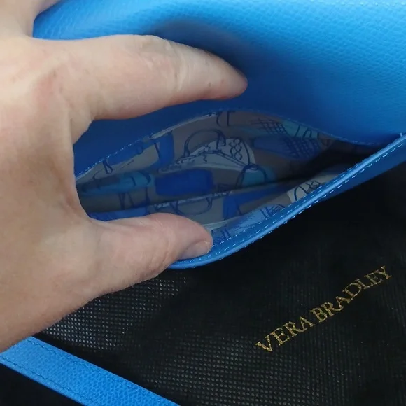 Brand NEW NO TAGS Vera Bradley Blue Crossbody Bag W DUST BAG - Picture 10 of 16